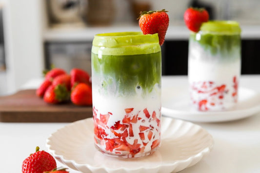 Summer Glow Smoothie Recipe with Matcha, Strawberry, Papaya, and Mango - Sakura Matcha