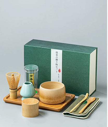 Bamboo matcha cooker, traditional cuisine with Japanese teacup